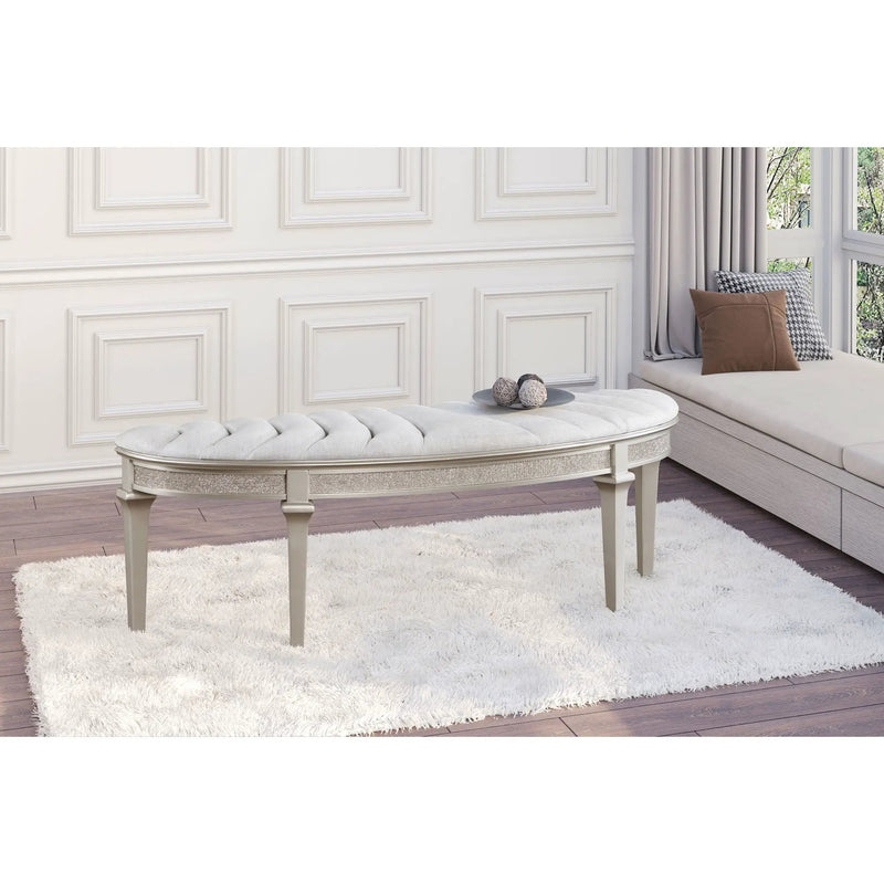 Colwood - Upholstered Curved With Channel Tufting And Slender Tapered Legs - Silver Gray by HouseOfZazla