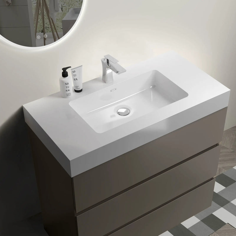 Alice - Bathroom Vanity With Sink, Large Storage Freestanding Bathroom Vanity For Modern Bathroom, One-Piece Sink Basin Without Drain And Faucet by Unique Piece Furniture