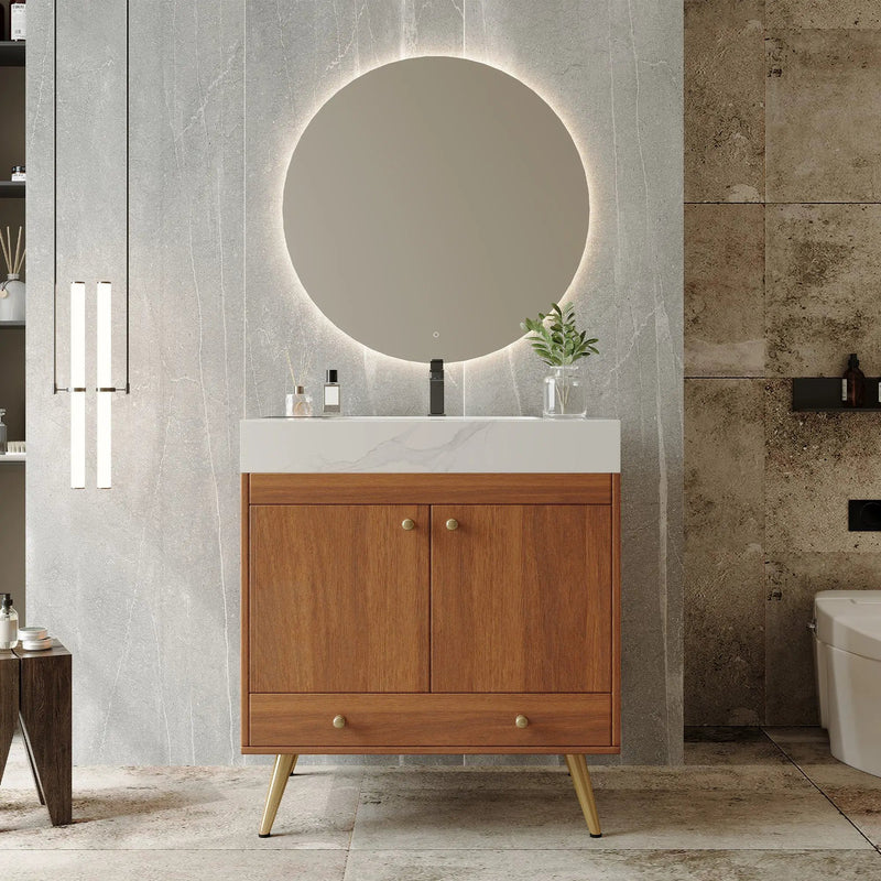 Mid-Century Free-Standing Bathroom Vanity by HouseOfZazla