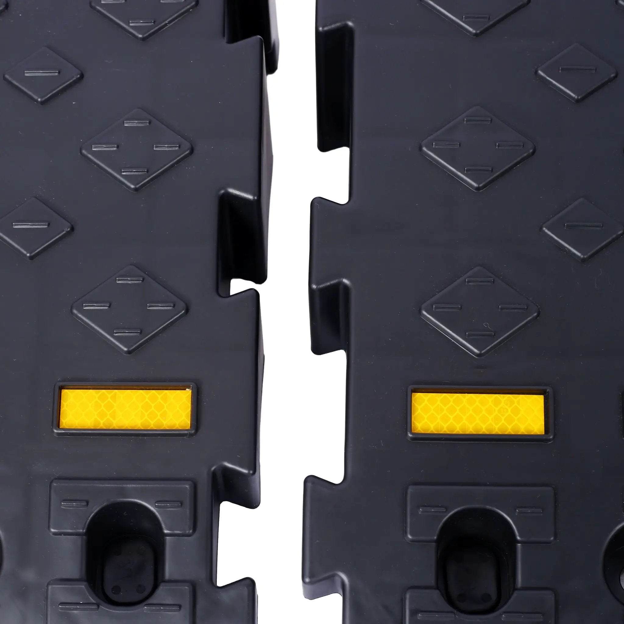 Heavy Duty Plastic 4" High Portable Automotive Curb Ramp For Cars & Wheelchairs Interlocking Design - Black by HouseOfZazla