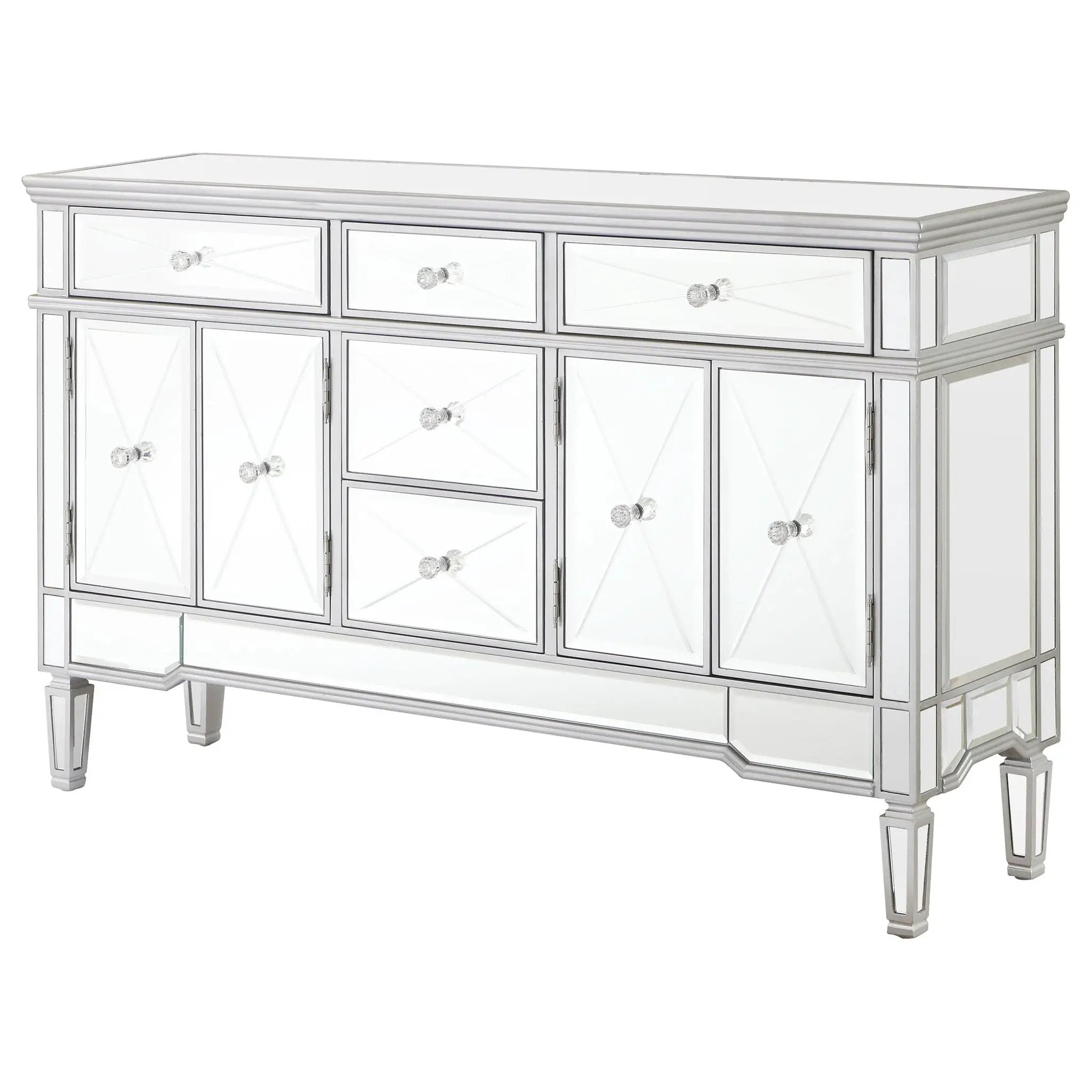 Duchess 5-drawer Mirrored Storage Accent Cabinet Silver by Unique Piece Furniture