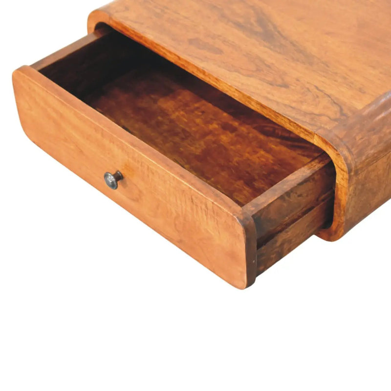 Solid Wood Avora Wall-Mounted Nightstand, 1-Drawer, Honey by HouseOfZazla