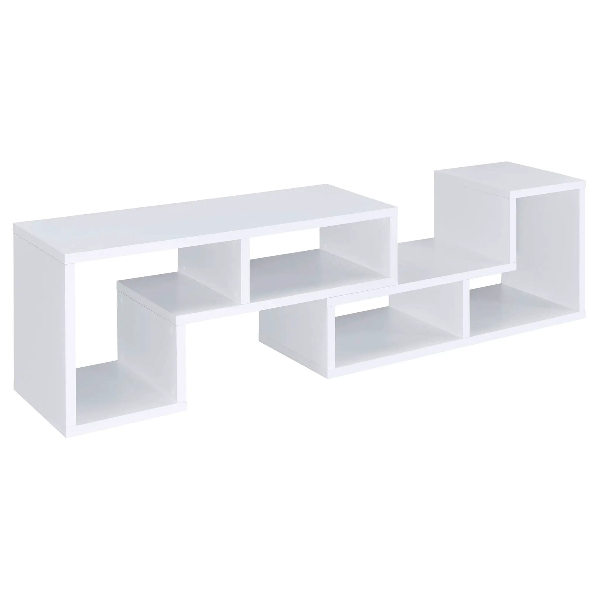 Convertable L-Shaped Bookcase With Open Shelves - White by HouseOfZazla