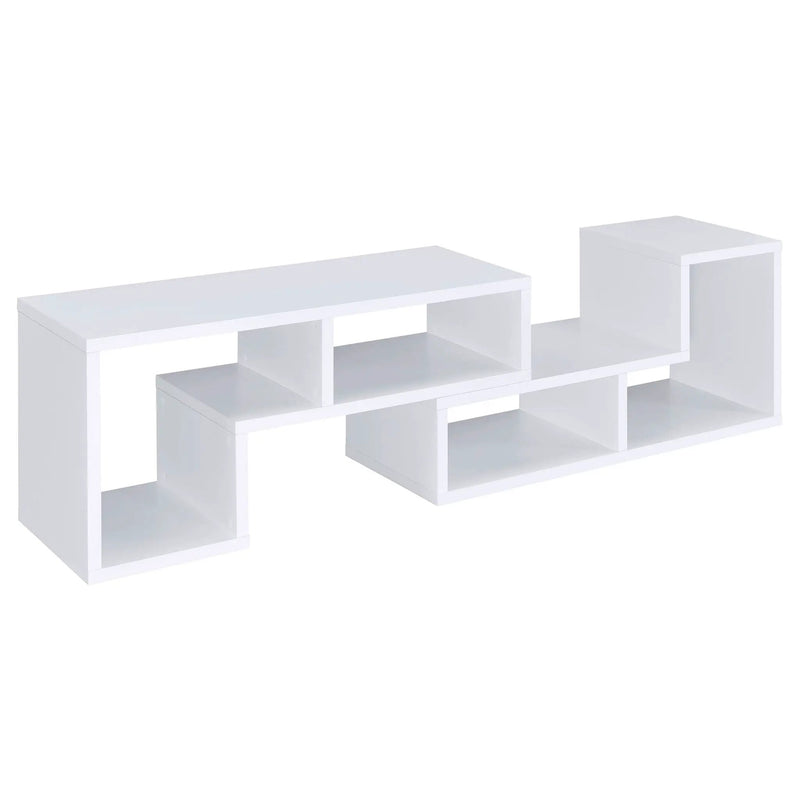 Convertable L-Shaped Bookcase With Open Shelves - White by HouseOfZazla