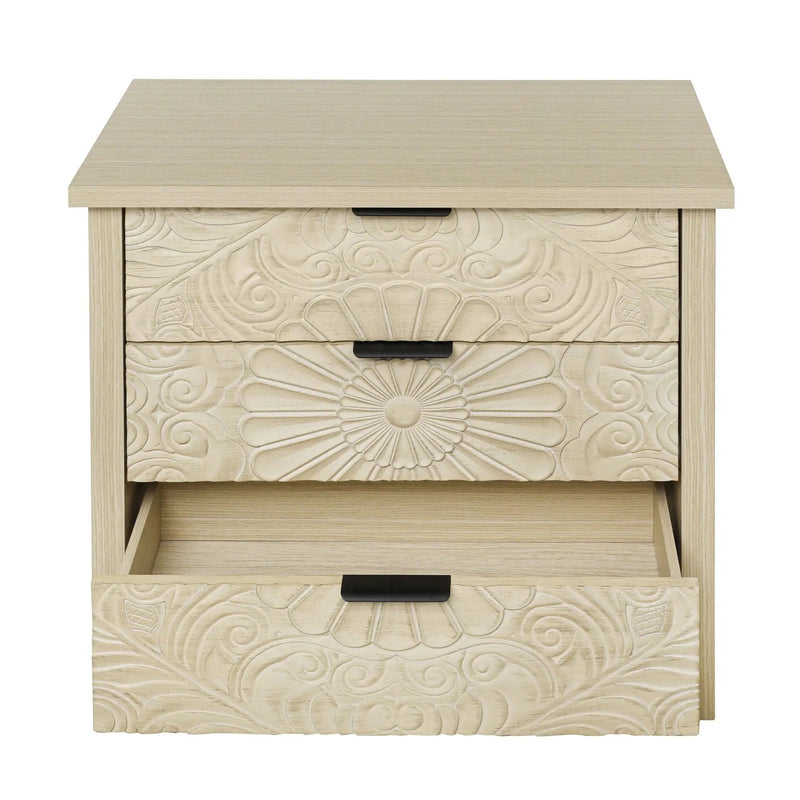 3 Drawer Cabinet - Natural Wood Finish by HouseOfZazla