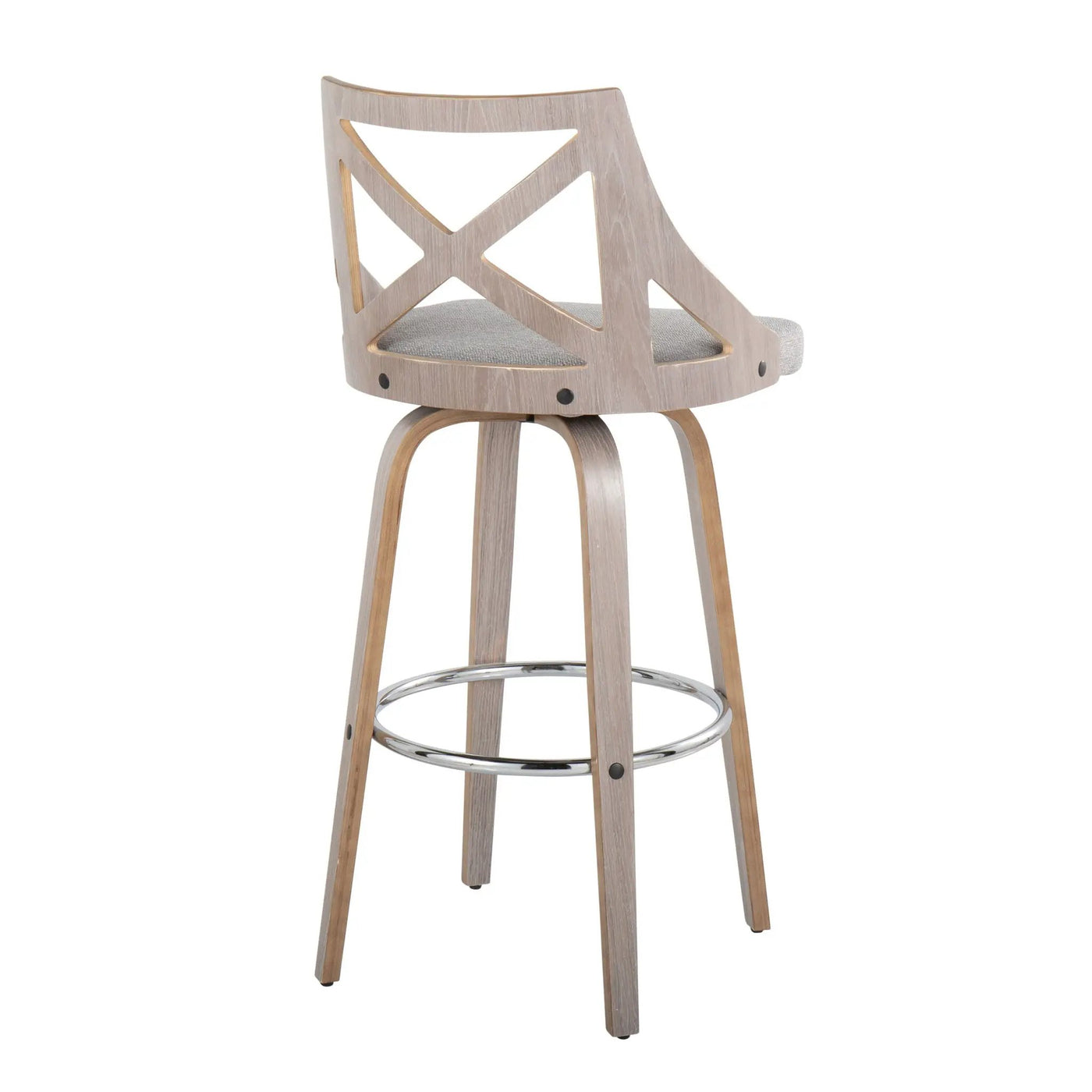 Charlotte - Farmhouse Fixed Height Bar Stool With Round Footrest (Set of 2) by HouseOfZazla