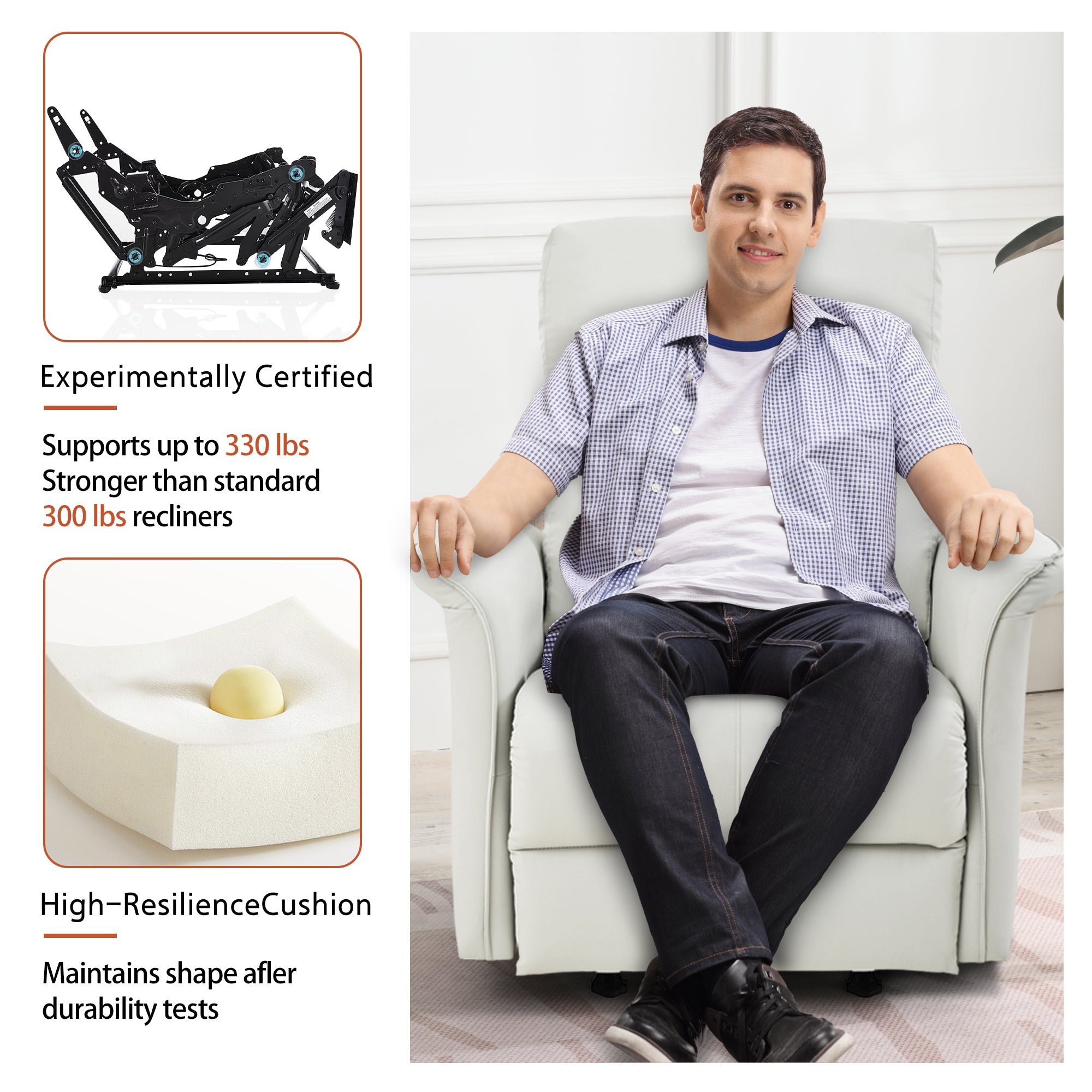 Manual Rocker Recliner Chair for Adults by HouseOfZazla