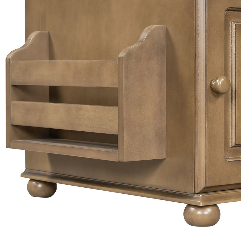 Vintage Flip Top Side Table With USB Ports by HouseOfZazla