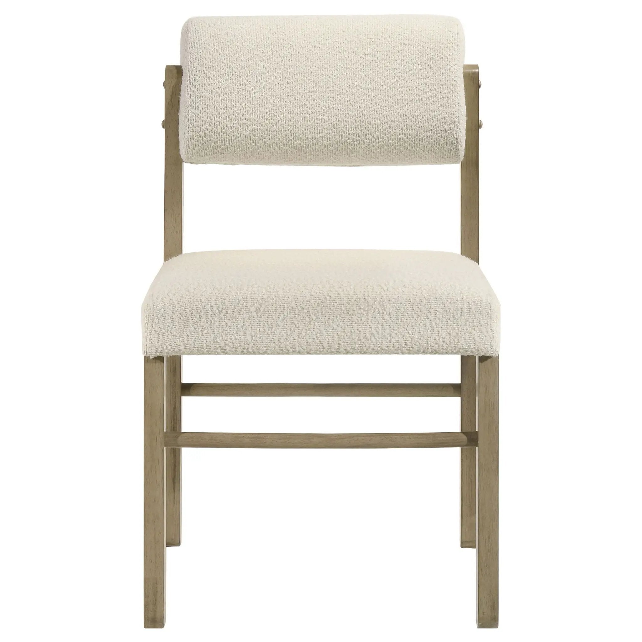 Kehoe Upholstered Dining Side Chair Cream and Natural Oak (Set of 2) by Unique Piece Furniture