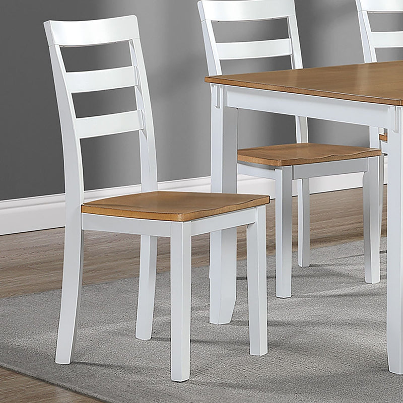 6 Piece Dining Set Table With 4 Side Chairs And Bench - Light Brown / White by HouseOfZazla