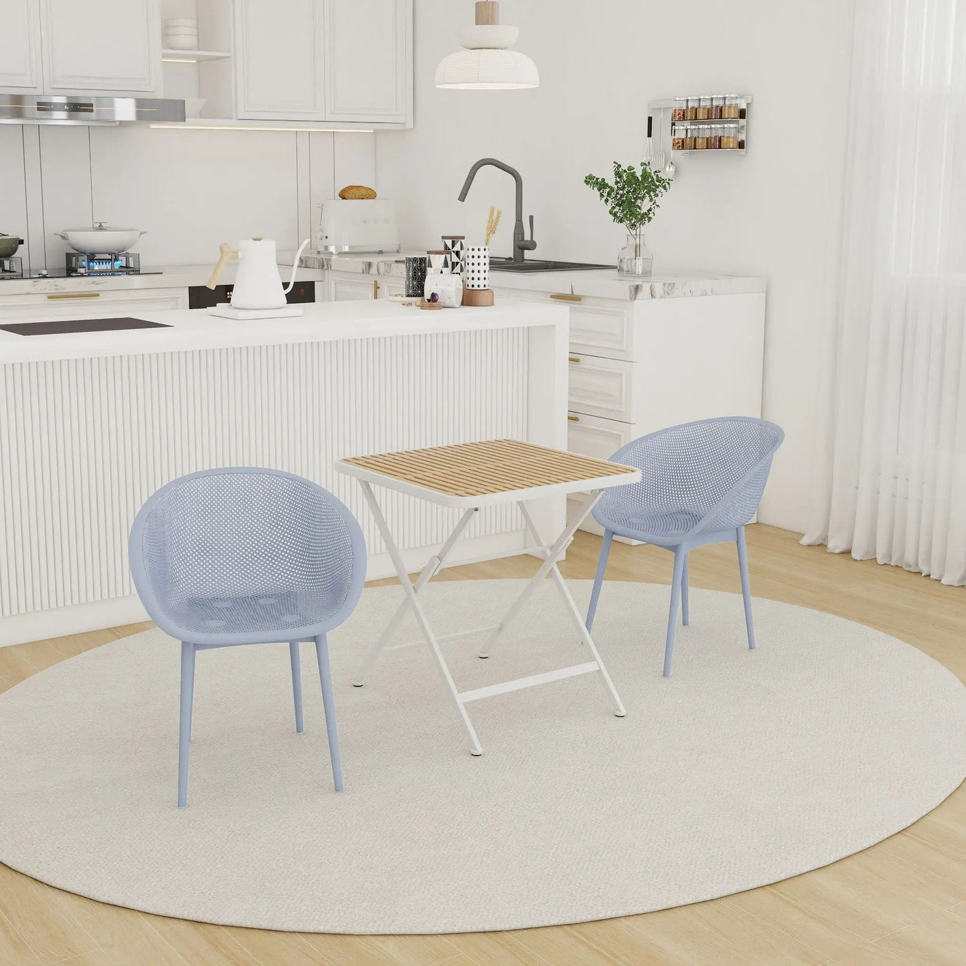 2 Pack Lounge Chair Set & Folding Square Table by Unique Piece Furniture
