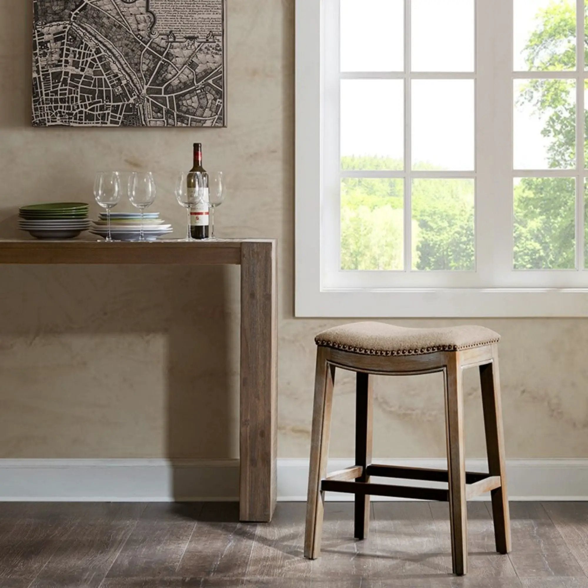 Saddle Counter Stool With High Density Foam by HouseOfZazla