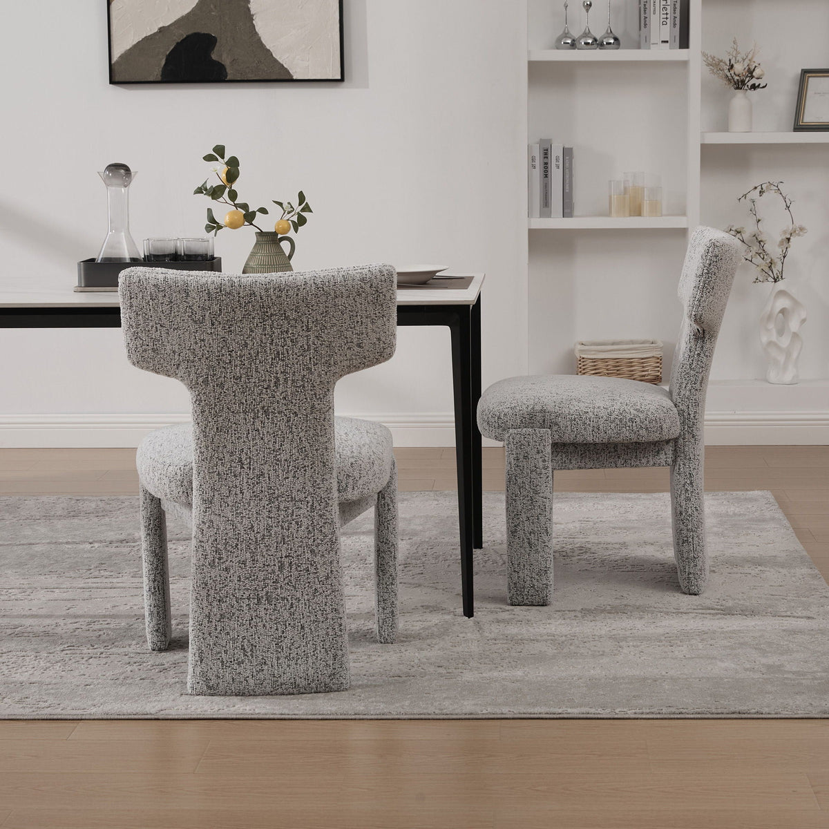 Armless Curved Back Accent Chairs with Modern Silhouette - White, Black, or Beige, photo 31 of 40