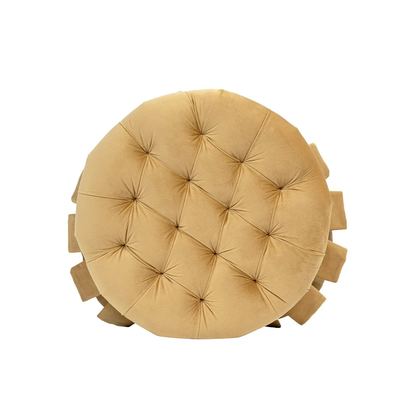 Roquefort 24.5" Round Tufted Velvet Pet Bed with Box-Pleated Skirt by HouseOfZazla