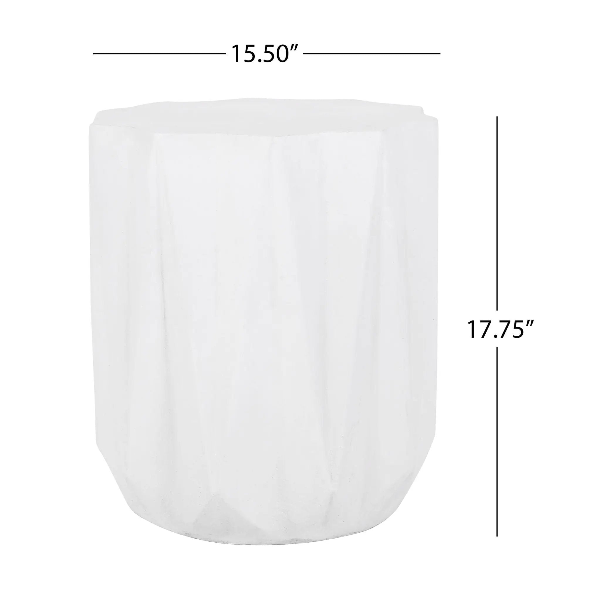 Outdoor Lightweight Concrete Side Table - Antique White by HouseOfZazla