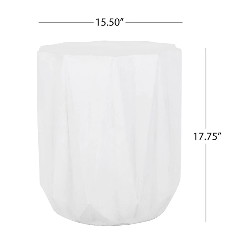 Outdoor Lightweight Concrete Side Table - Antique White by HouseOfZazla