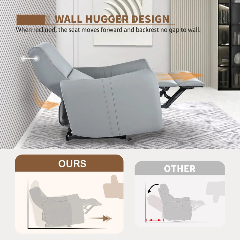 Wall Hugger Power Recliner Chair With USB Port (Type-C) by Unique Piece Furniture