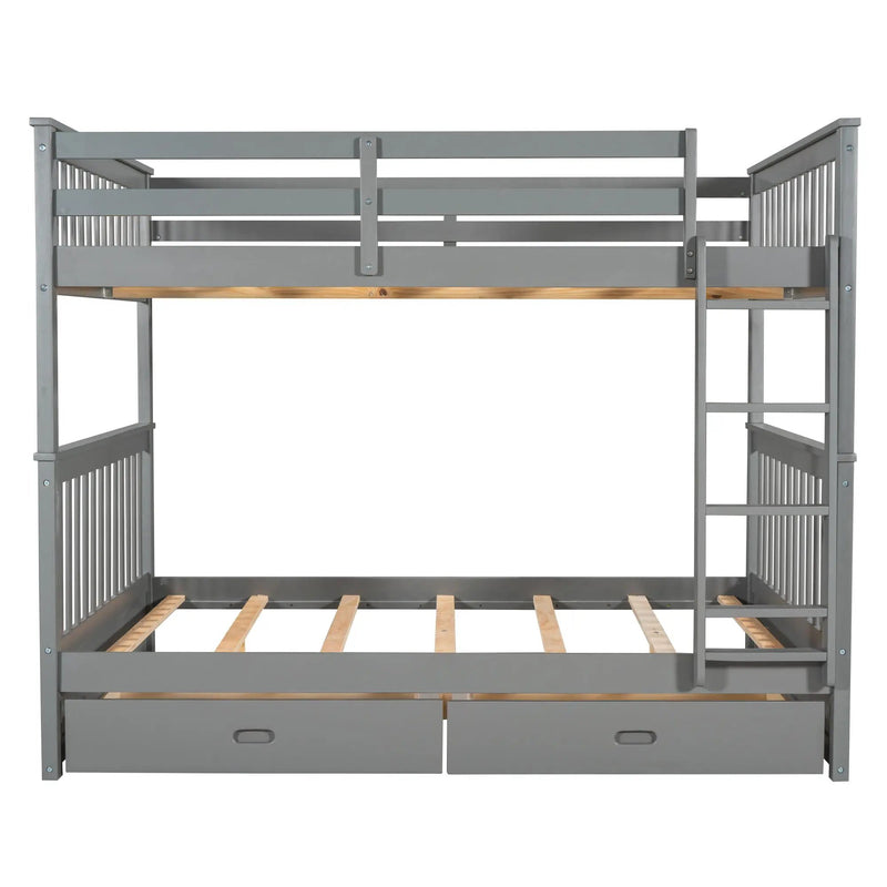 Bunk Bed With Ladders And 2 Storage Drawers by Unique Piece Furniture