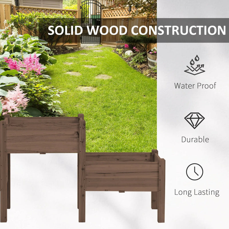 Outsunny Raised Garden Bed with 3 Planter Box by HouseOfZazla