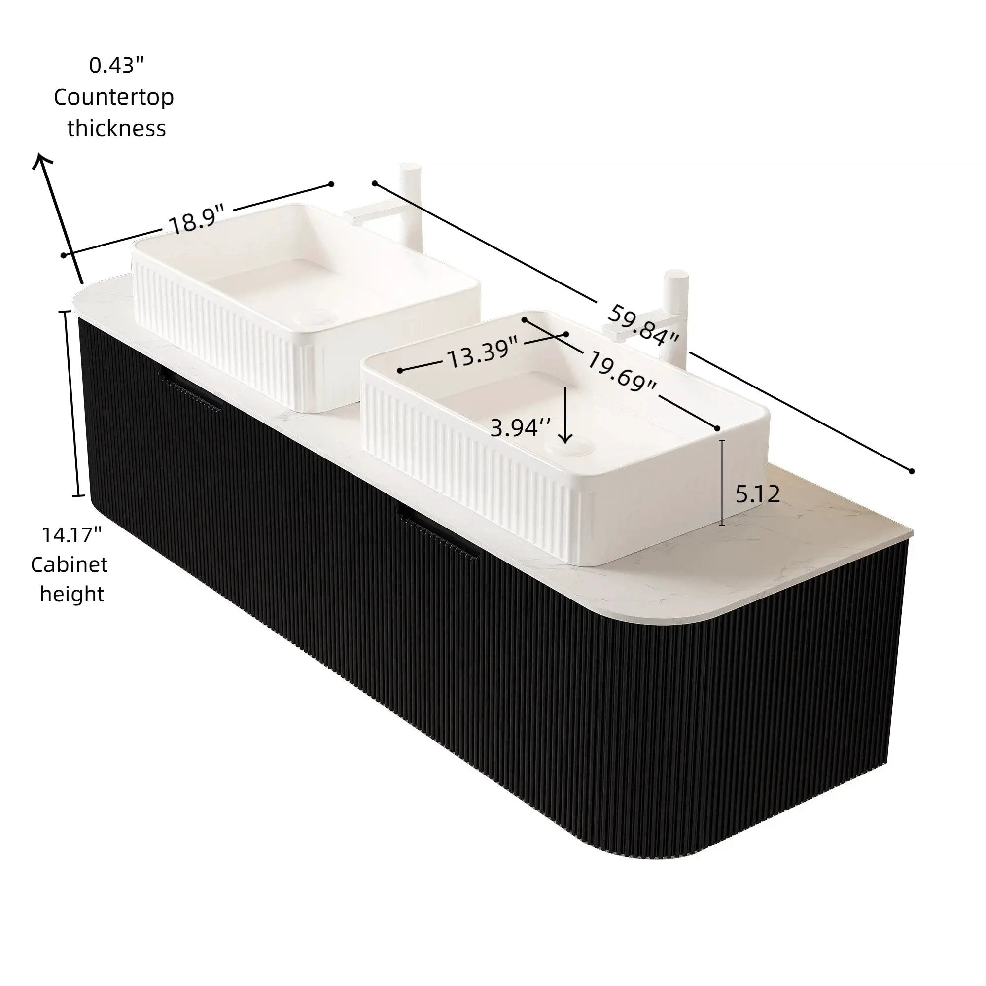 Dina 60" Bathroom Vanity & Sinks by HouseOfZazla