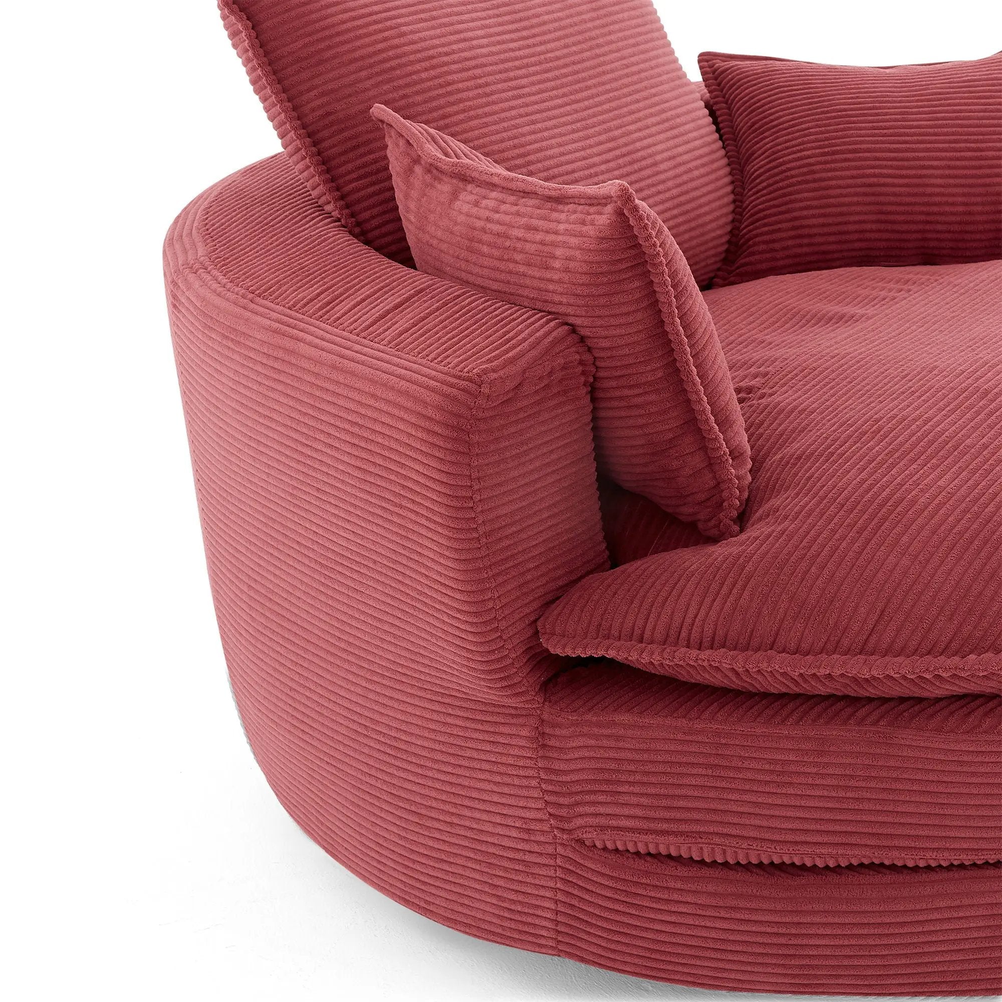 360° Swivel Accent Barrel Chair With Dual Layer Cushion And 3 Removable Pillows by HouseOfZazla