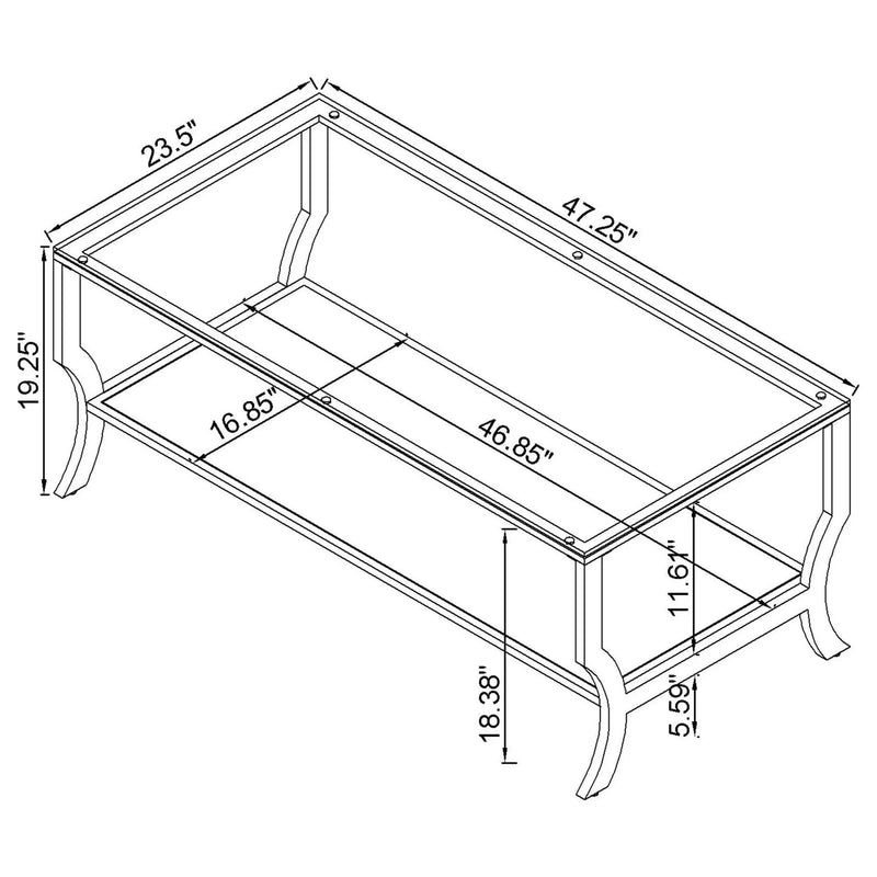 Saide 3-piece Glass Top Coffee and End Table Set Chrome by Unique Piece Furniture