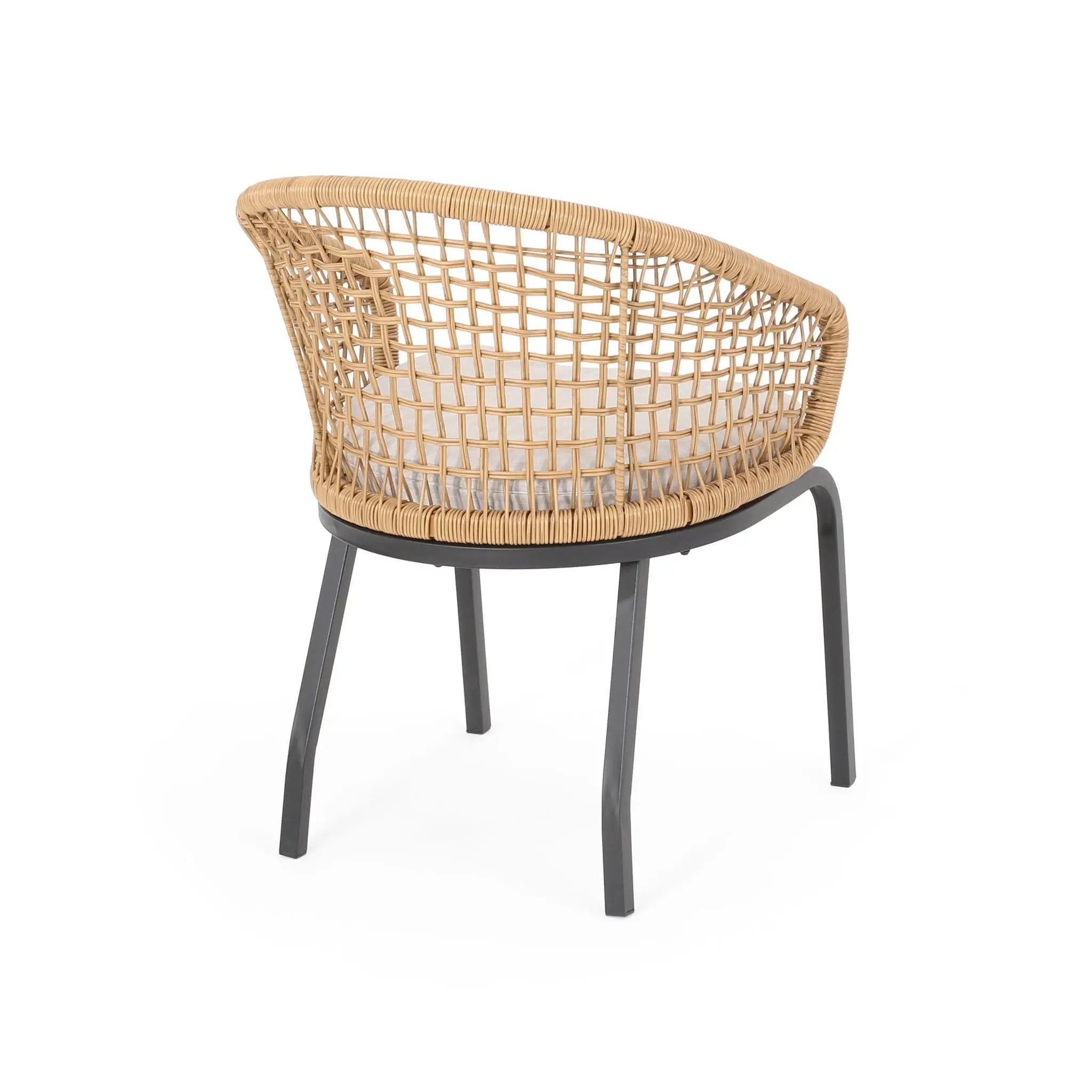 Outdoor Wicker Chair with Powder Coated Iron Legs by HouseOfZazla