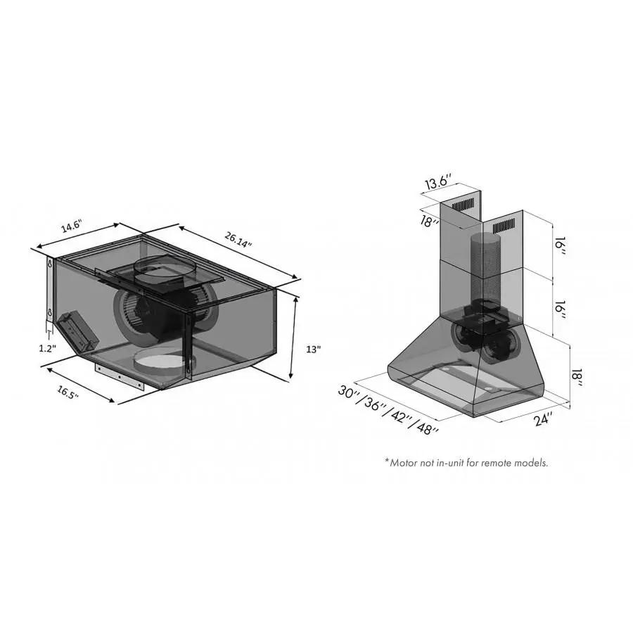 ZLINE 48" Remote Blower Stainless Steel Wall Range Hood, 687-RS-48-400 by Farmhouse Kitchen and Bath