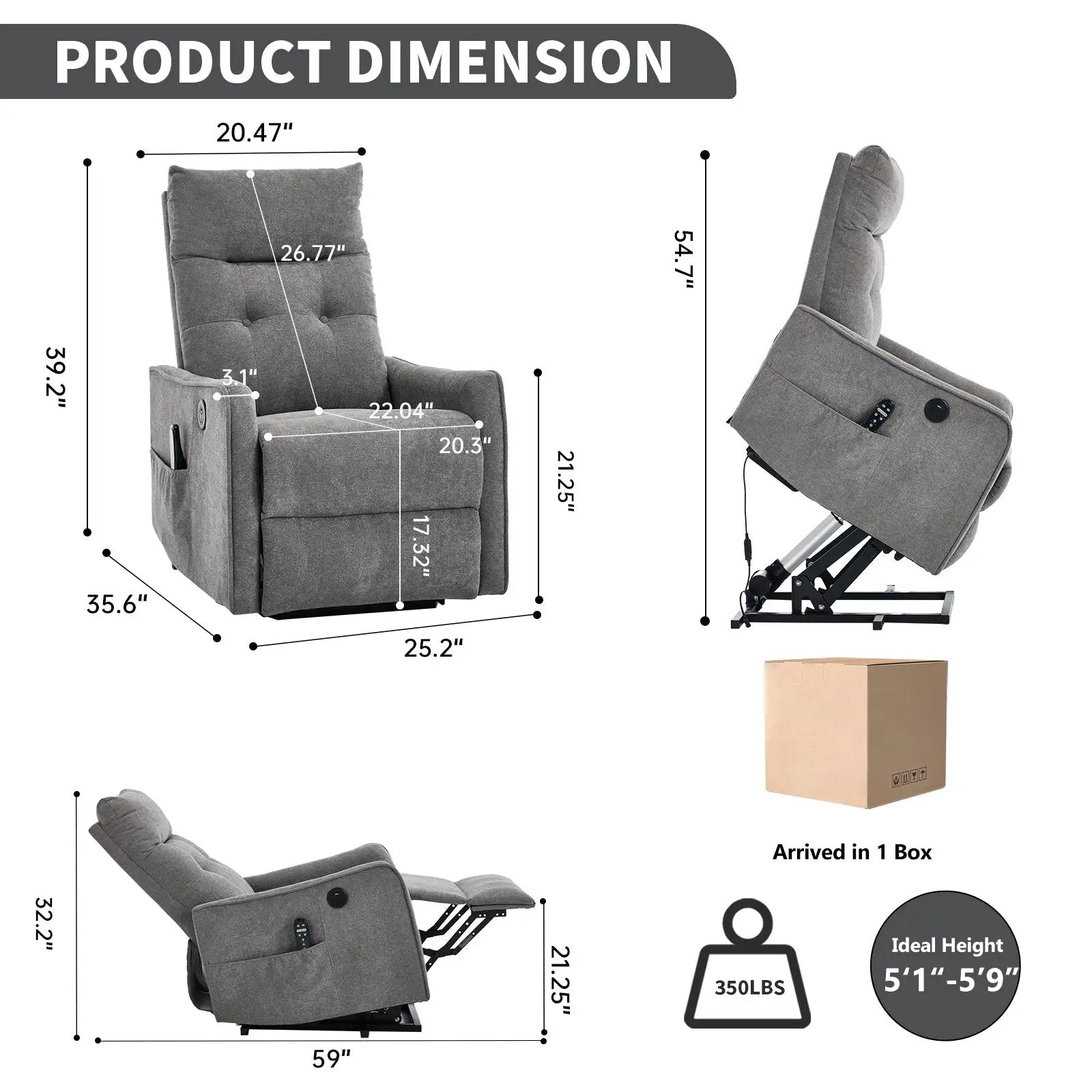 Comfortmax Single Motor Lift Recliner Chair by HouseOfZazla
