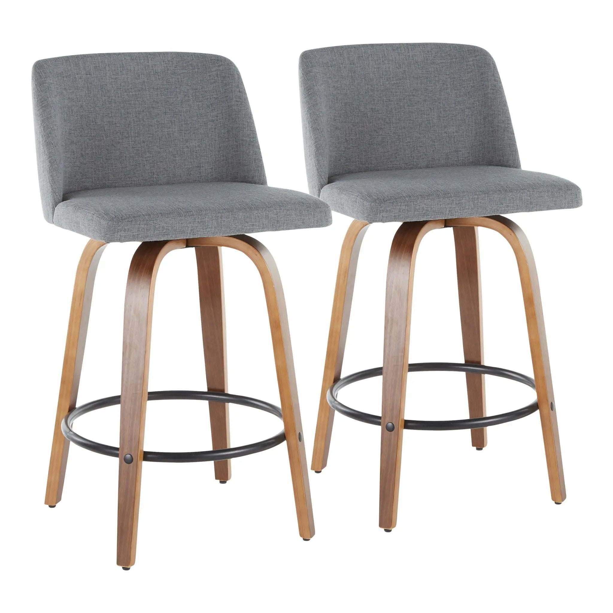 Toriano - Mid Century Modern, Counter Stool (Set of 2) by HouseOfZazla
