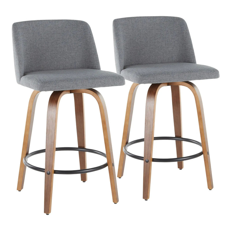 Toriano - Mid Century Modern, Counter Stool (Set of 2) by HouseOfZazla