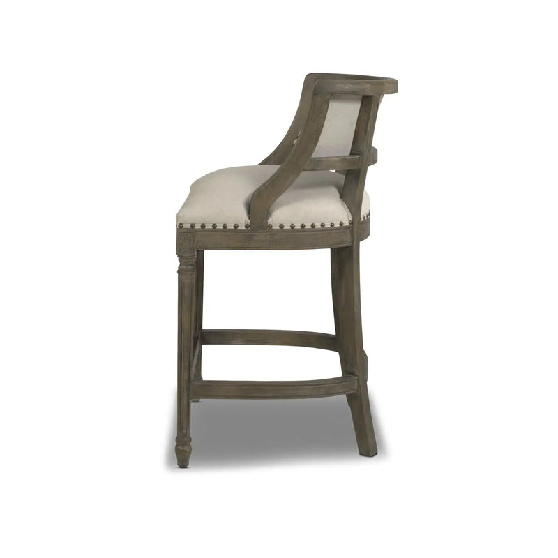 Paris - Farmhouse Counter Height Bar Stool With Backrest by HouseOfZazla