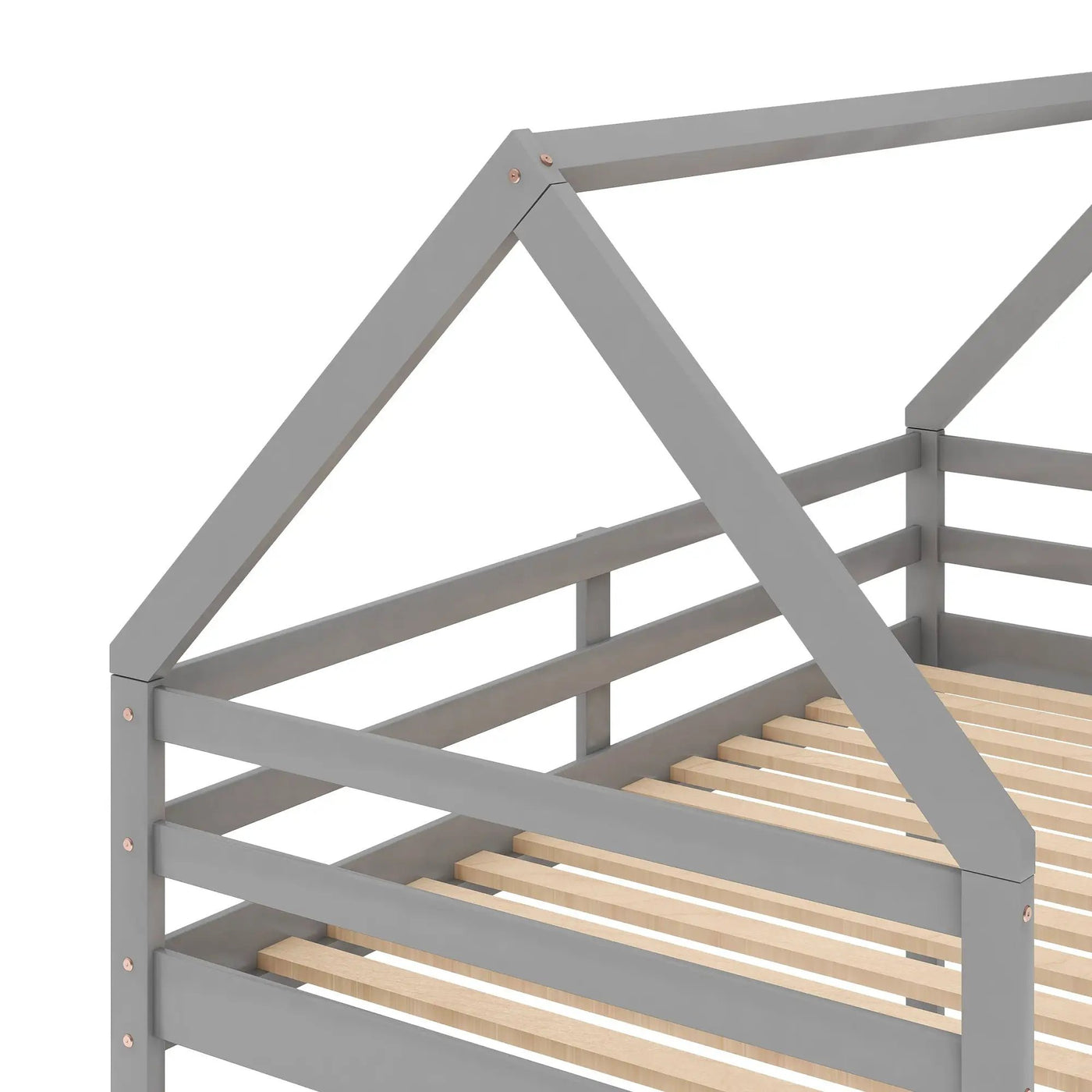 Low Bunk Bed With House Shaped Frame And Ladder by HouseOfZazla