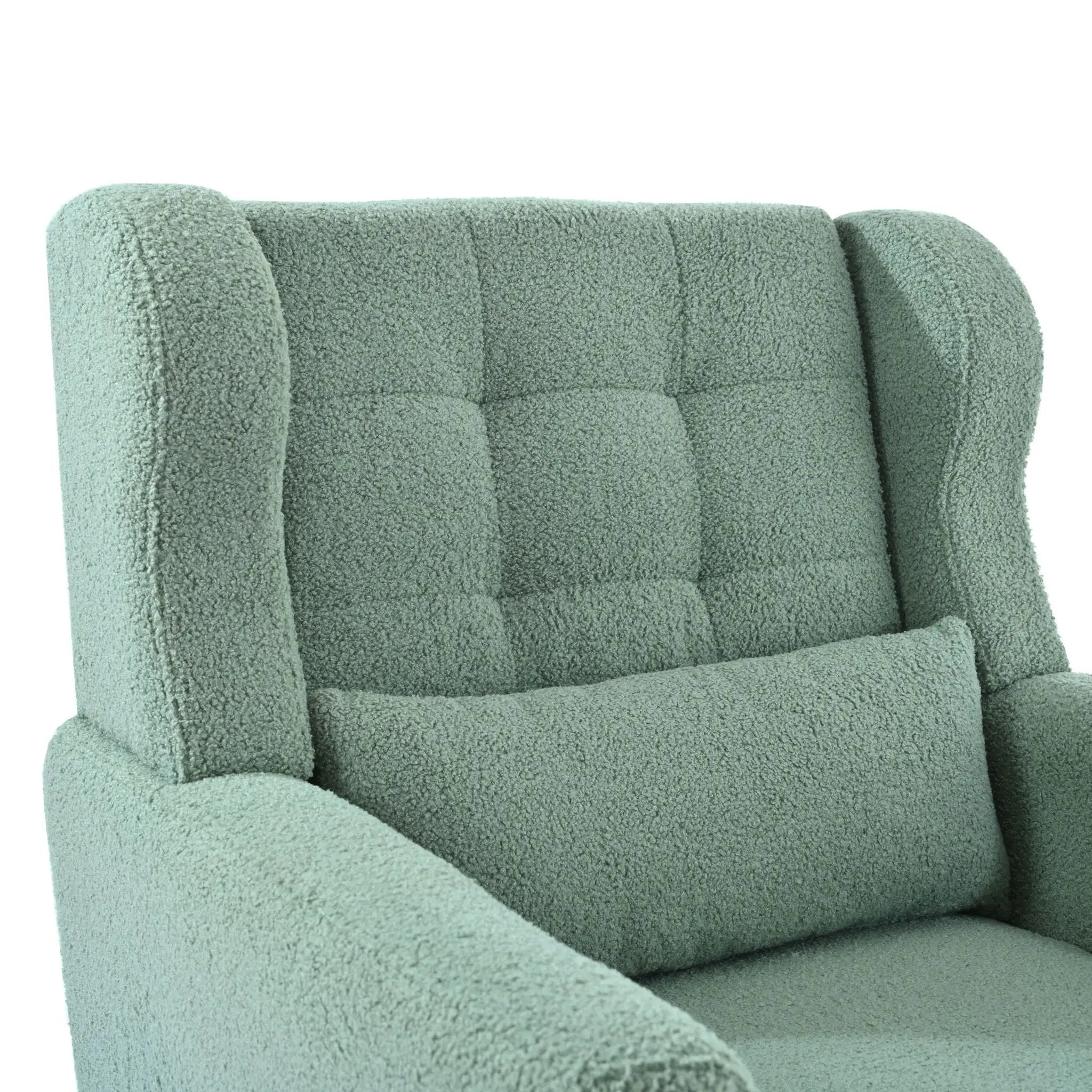 Modern Accent Chair, Teddy Fabric Living Room Chairs Comfy Reading Chair, Mid Century Accent Chair, Lounge Arm Chairs Armchair For Living Room Bedroom - Light Green by HouseOfZazla