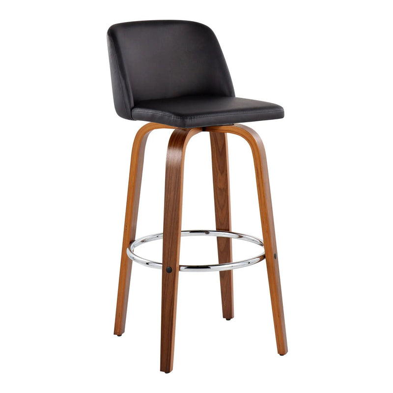 Toriano - Mid Century Modern Fixed Height, Barstool With Swivel With Round Footrest (Set of 2) by Unique Piece Furniture