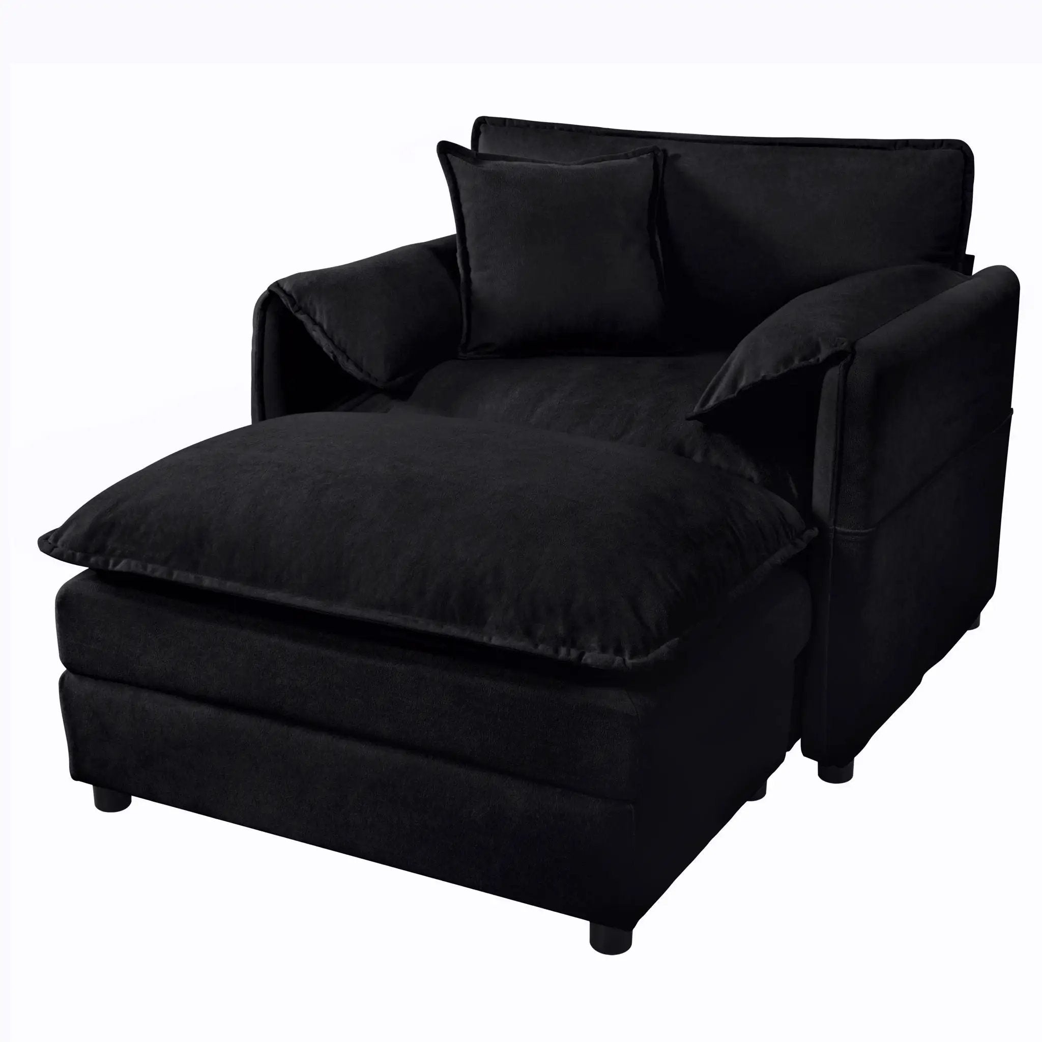 Oversized Chair With Movable Ottoman, Soft Upholstered Lounge Chair by Unique Piece Furniture