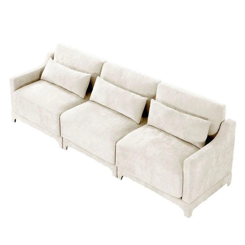 Elegant Sofa With Ergonomic Design And Lumbar Pillows by Unique Piece Furniture