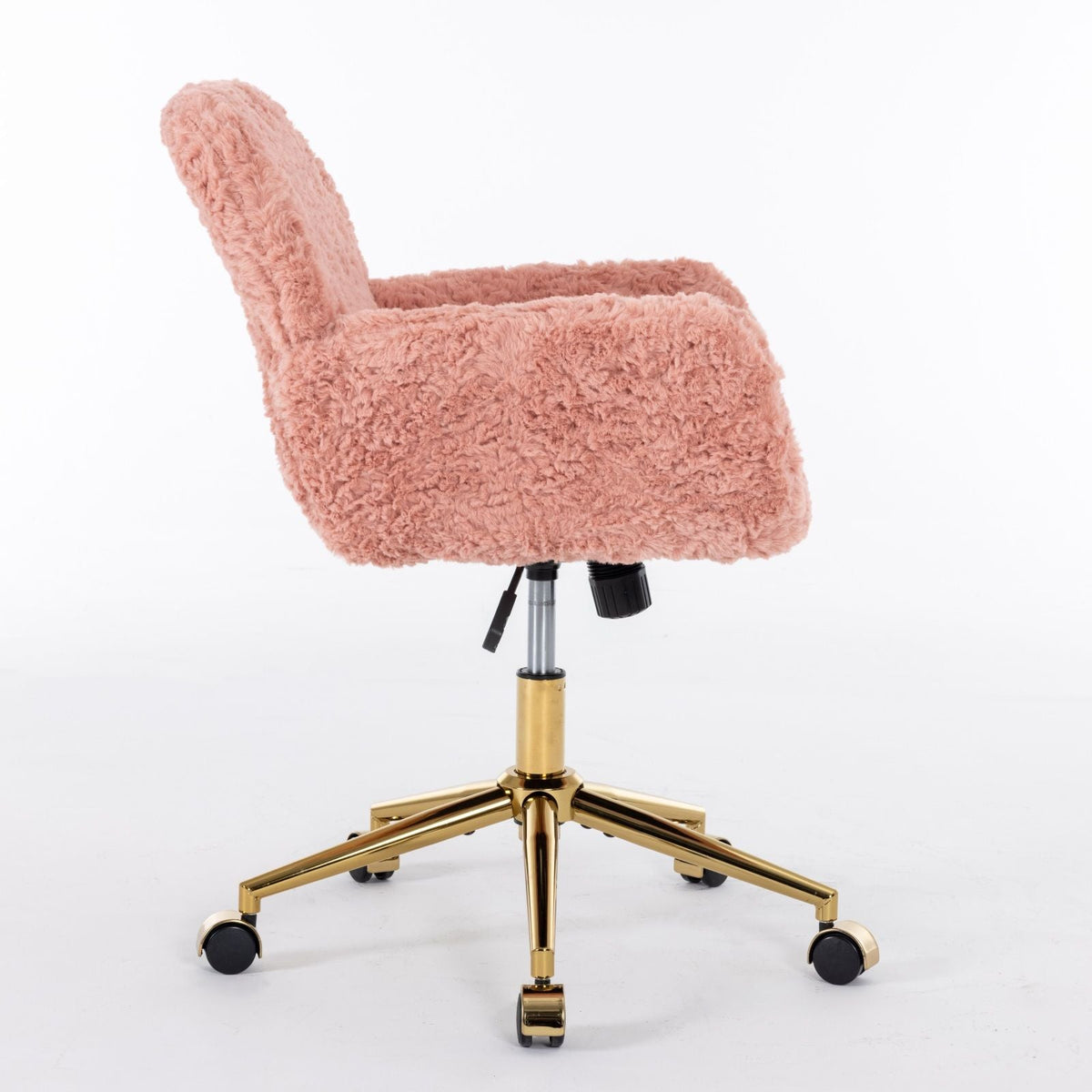 Office Chair, Artificial Rabbit Hair Home Office Chair With Metal Base, Adjustable Desk Chair Swivel Office Chair, Vanity Chair, photo 22 of 39