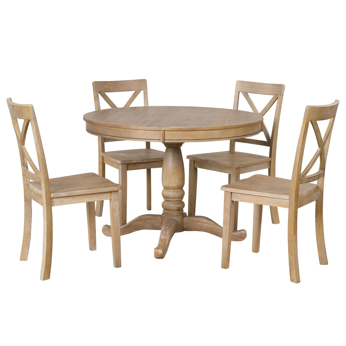 Modern Dining Table Set for 4 with Curved Back Chairs - Beige or Light Brown, photo 17 of 40