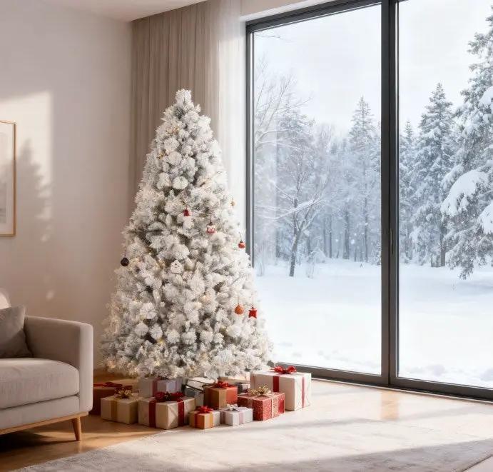 Flocked Artificial Christmas Tree with Clear Lights by HouseOfZazla