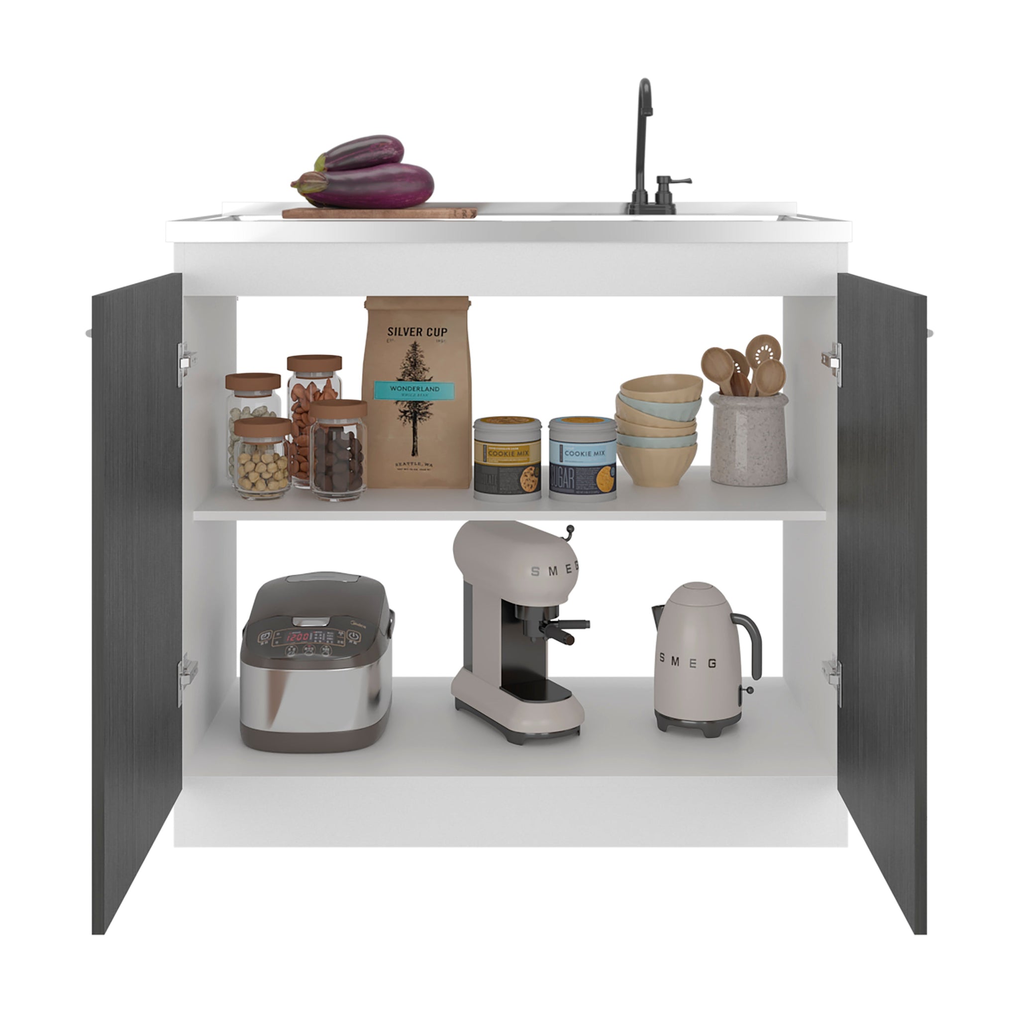 Salento Freestanding Sink, Double Door Cabinet by HouseOfZazla