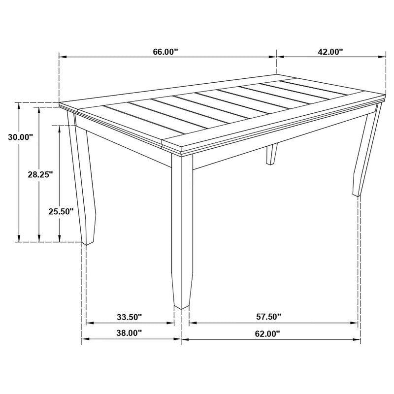 Dexter - Rectangular Plank Top Dining Table - Dark Gray