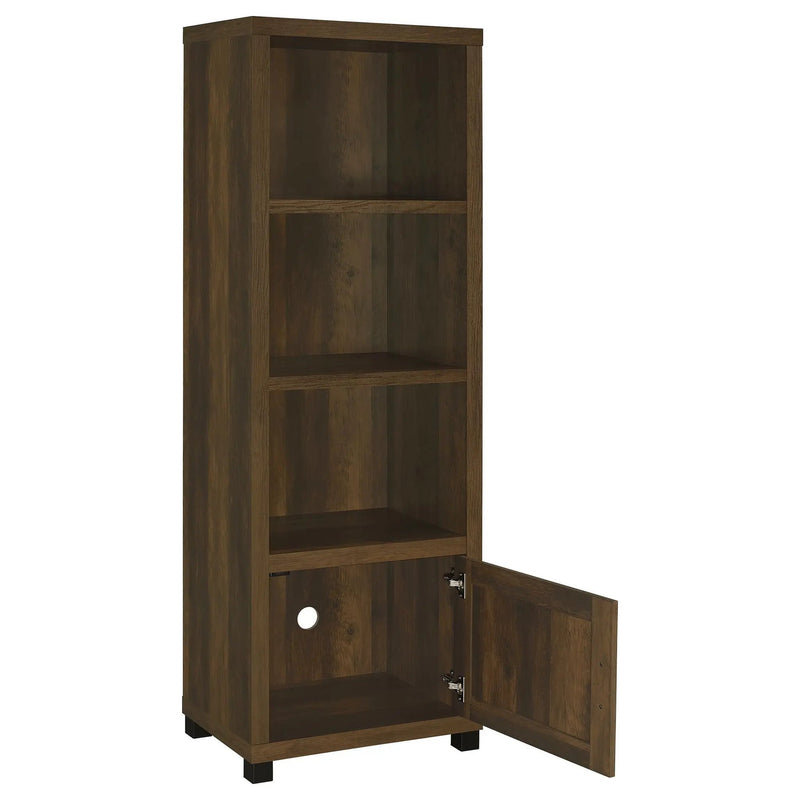Sachin 3-shelf Engineered Wood Media Tower Dark Pine by Unique Piece Furniture