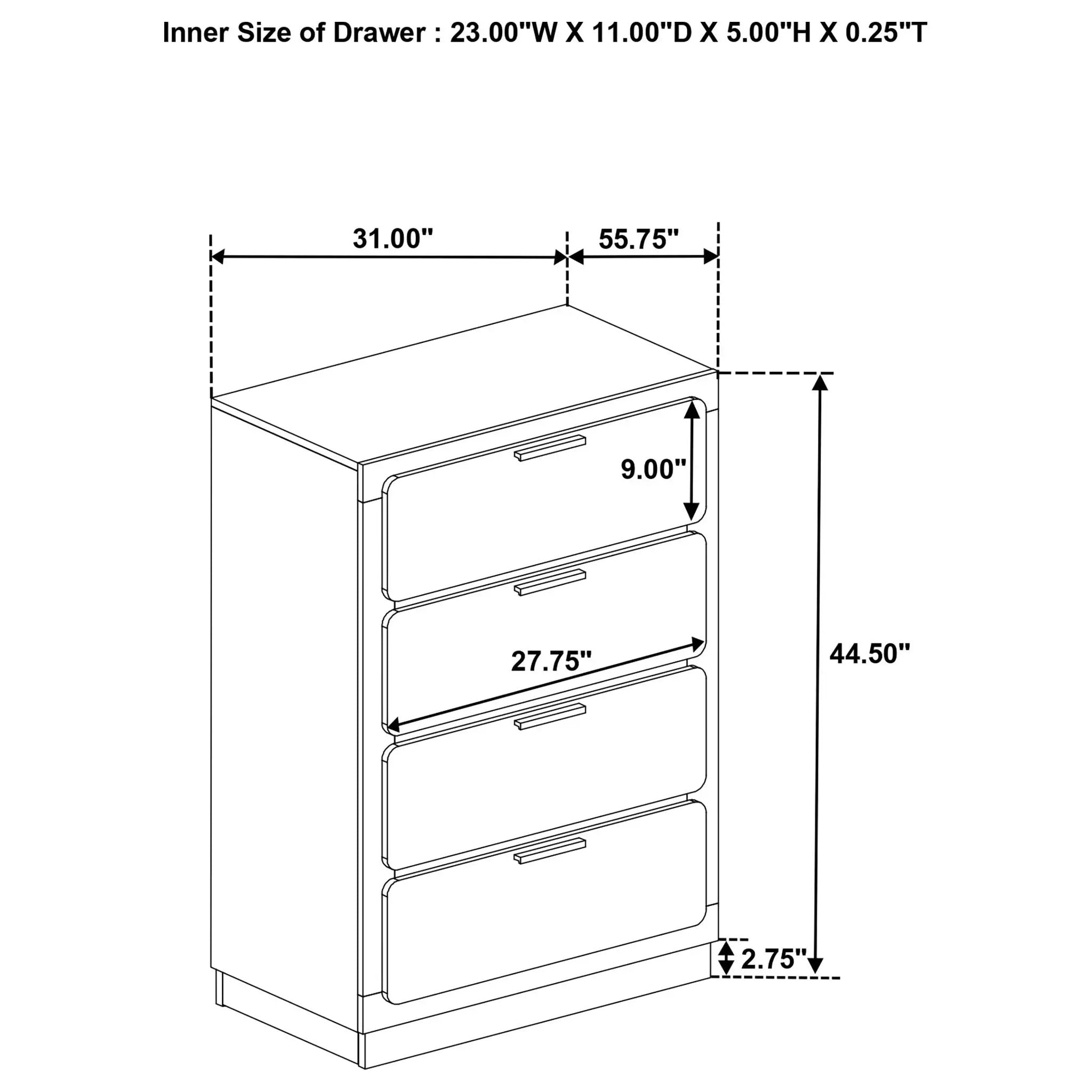 Sophia - 4 Drawer Chest by HouseOfZazla