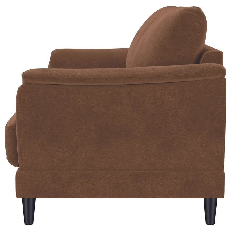 Selma Velvet Upholstered Crescent Arm Sofa Rust by Unique Piece Furniture
