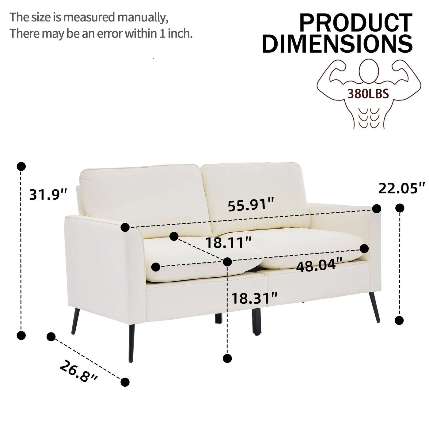 Upholstered Loveseat, For Living Room by HouseOfZazla