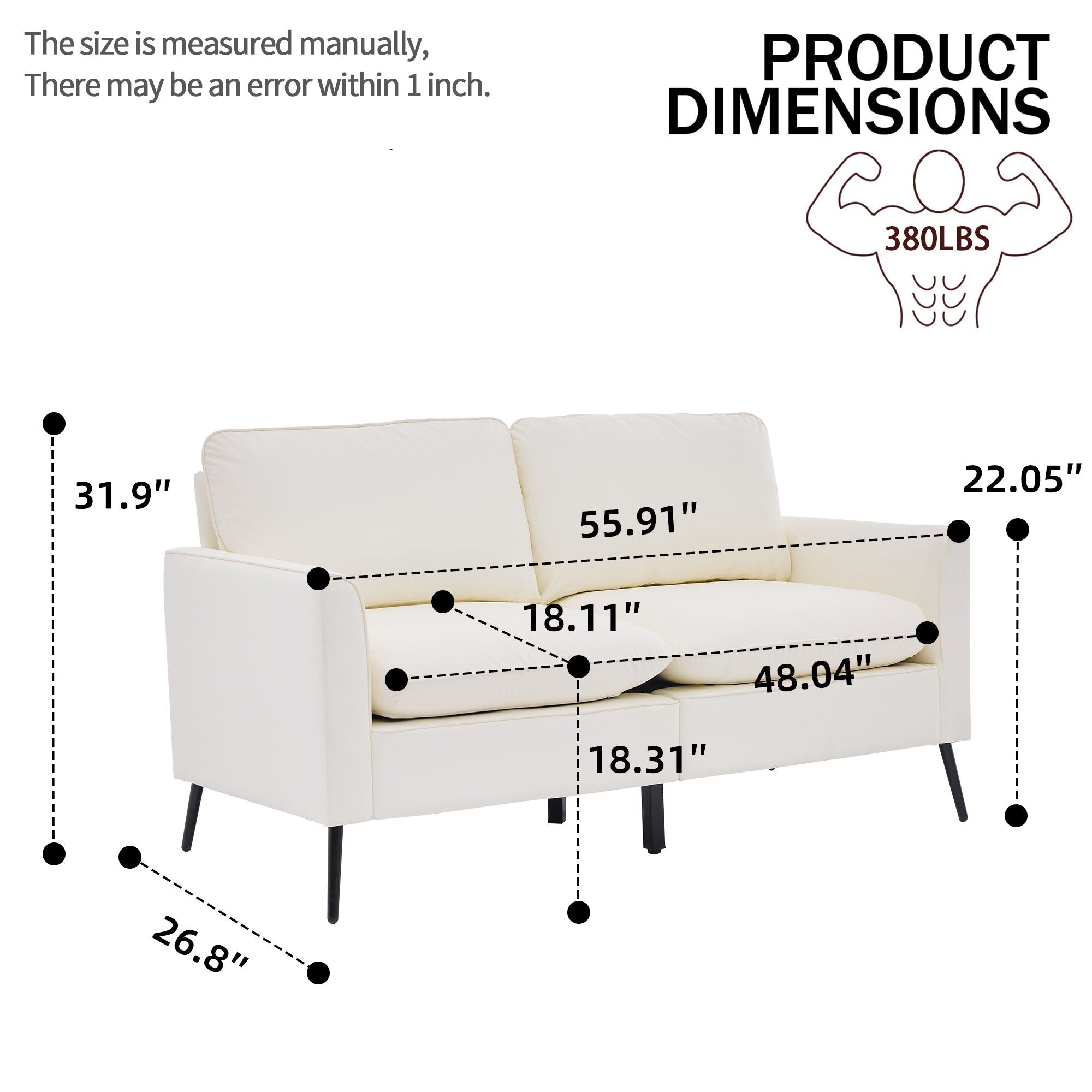 Upholstered Loveseat, For Living Room by HouseOfZazla