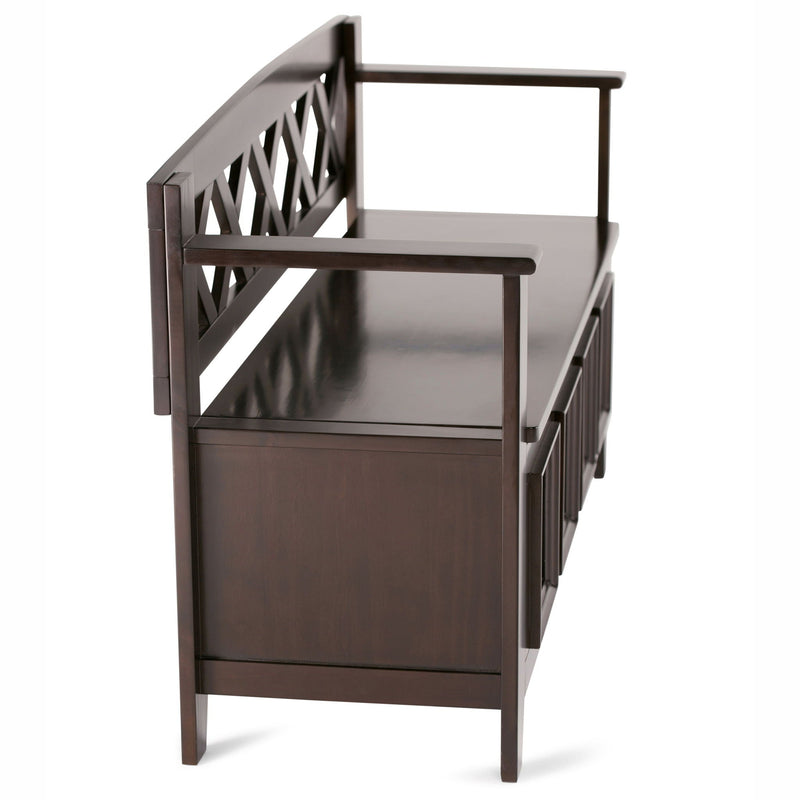 Hickory Brown Entryway Storage Bench with Lift-Top Storage - Dark Brown, photo 4 of 7