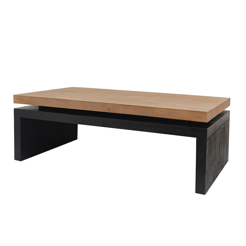 Coffee Table Rectangular Center Table For Living Room - Black / Natural / Multi / Natural Multi / Natural Wood / Natural Wood Wash by HouseOfZazla