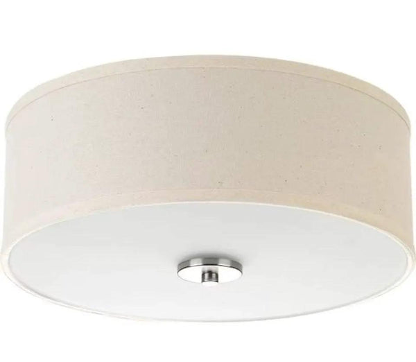 Open Box Progress Lighting Inspire Collection 13 in. 2- Light Brushed Nickel Transitional Kitchen Ceiling Light Drum Flush Mount